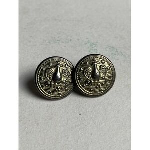 Lot of 2 Vintage Military Buttons WW1 Style – Eagle & Anchor Design Brass